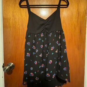 Black Floral Cami Tank 